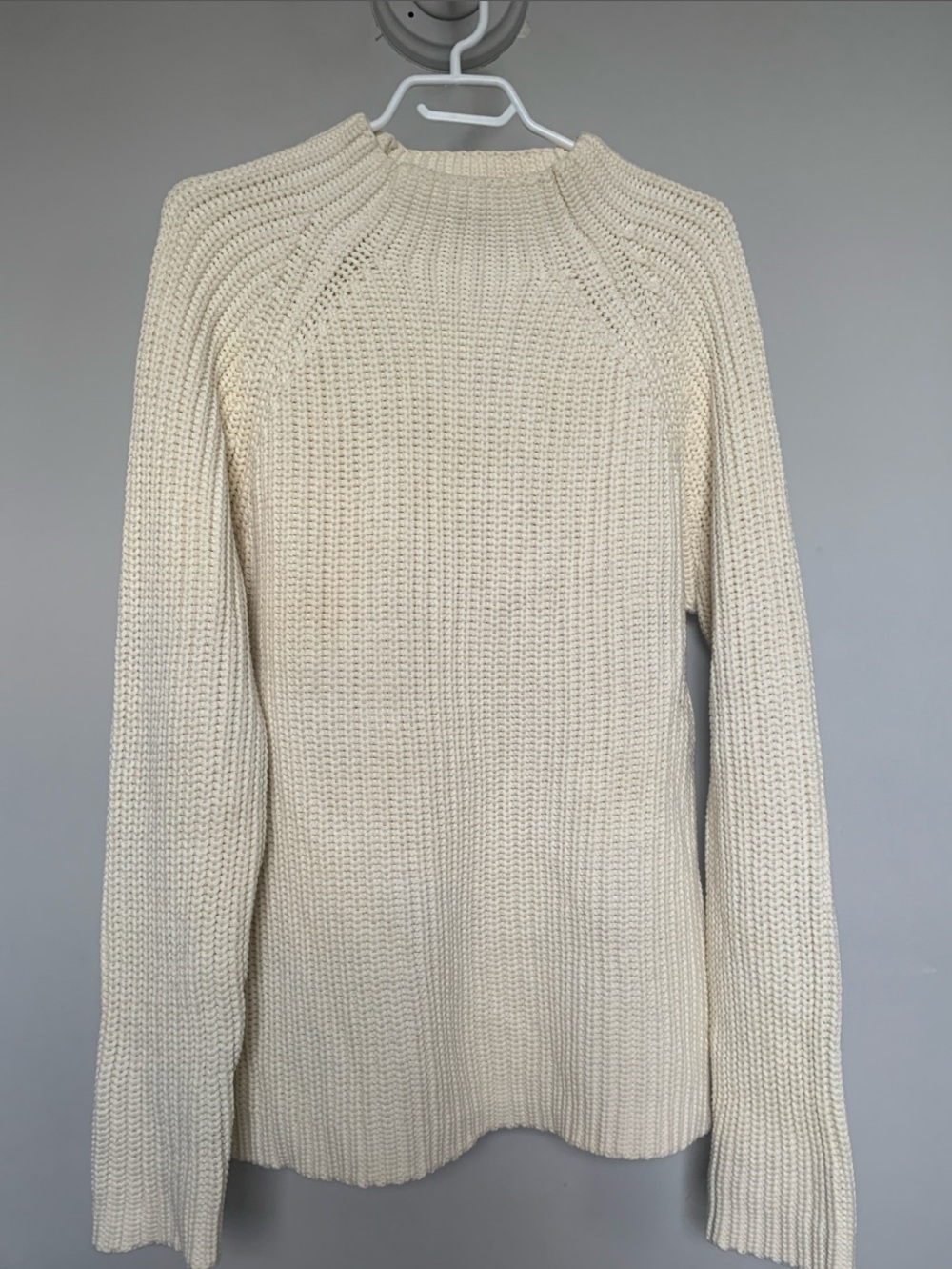 J. Crew Cream Ribbed Tunic Turtleneck Sweater